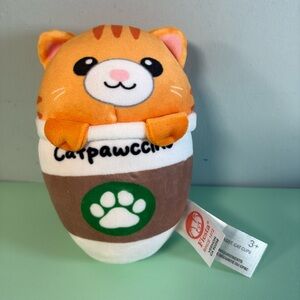 Fiesta Catpawccino Cat in Coffee Cup Plush Stuffed Animal, Kids Plush, Cat Cups